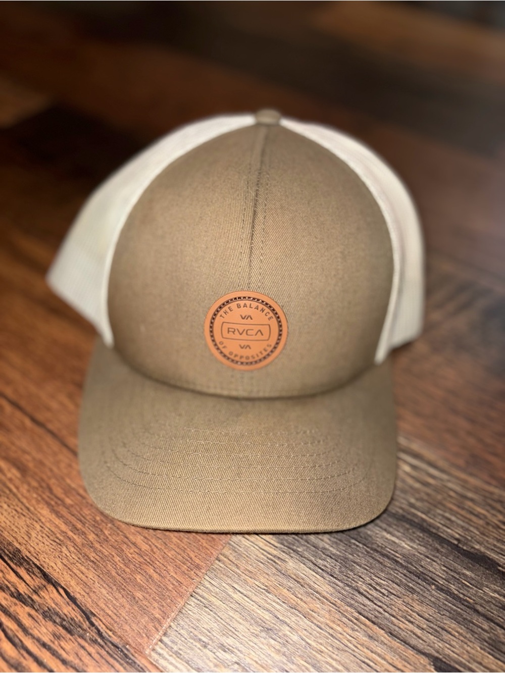 RVCA Tan Front Patch Mesh Hat